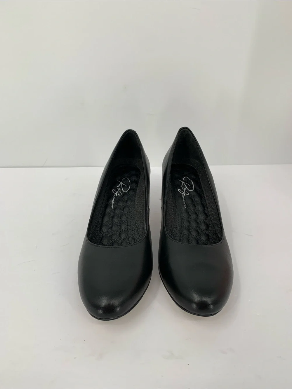 Ros Hommerson Joy II black leather pumps heel shoe comfort slip-on women new 8